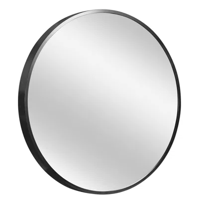 Hivvago 20" Black Round Aluminum Framed Bathroom Vanity Mirror