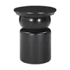 Hivvago 20" Black Solid Wood Round Drum End Table In Black