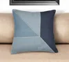 Hivvago 20" Blue And White Geometric Cotton Throw Pillow With Embroidery In Blue
