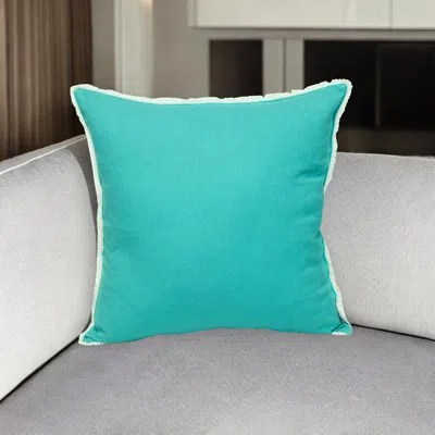 Hivvago 20" Blue Cotton Throw Pillow
