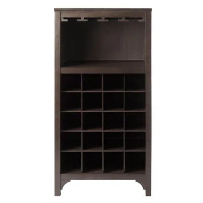 Hivvago 20-bottle Wine Cabinet Espresso In Brown