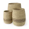 Hivvago 20" Brown And Natural Seagrass Basket In Brown