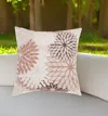Hivvago 20" Brown Beige And Ivory Floral Indoor Outdoor Throw Pillow In Neutral