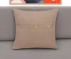 Hivvago 20" Brown Cotton Throw Pillow With Buttons In Neutral