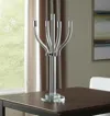 Hivvago 20" Clear And Silver Crystal Tabletop Contempo Candelabra Candle Holder In Silver