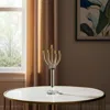 Hivvago 20" Clear Gold And Silver Crystal Tabletop Candelabra Candle Holder In Silver