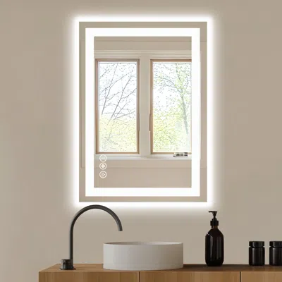 Hivvago 20" Clear Lighted Frameless Bathroom Vanity Mirror In Neutral