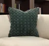 Hivvago 20" Dark Green Cotton Throw Pillow With Texture In Green