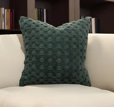 Hivvago 20" Dark Green Cotton Throw Pillow With Texture