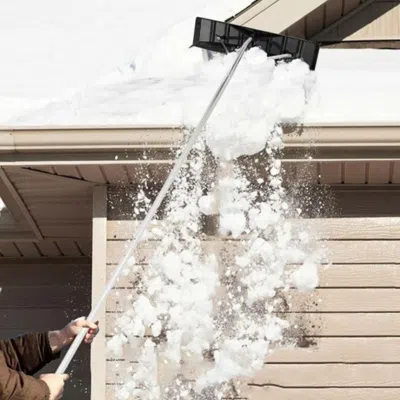 Hivvago 20 Feet Extendable Aluminum Snow Roof Rake With Anti-slip Handle