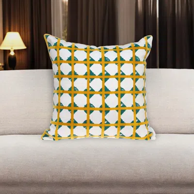Hivvago 20" Gold And White Geometric Throw Pillow In Multi