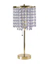Hivvago 20" Gold Metal Bedside Table Lamp With Clear Drum Shade