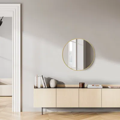 Hivvago 20" Gold Metal Round Framed Bathroom Vanity Mirror
