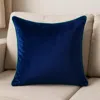 Hivvago 20" Gray And Navy Blue Velvet Throw Pillow