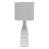Hivvago 20" Gray Ceramic Round Table Lamp With Gray Drum Shade In Gray