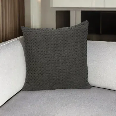 Hivvago 20" Gray Cotton Throw Pillow With Texture