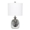 Hivvago 20" Gray Glass Novelty Table Lamp With White Drum Shade In White