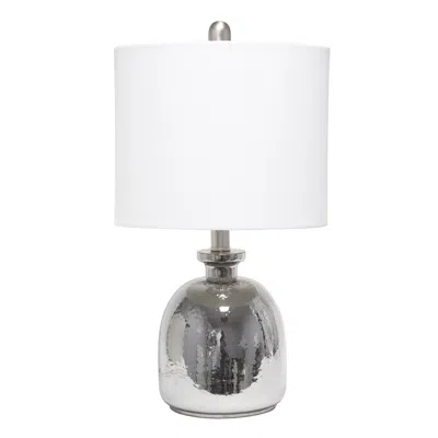 Hivvago 20" Gray Glass Novelty Table Lamp With White Drum Shade