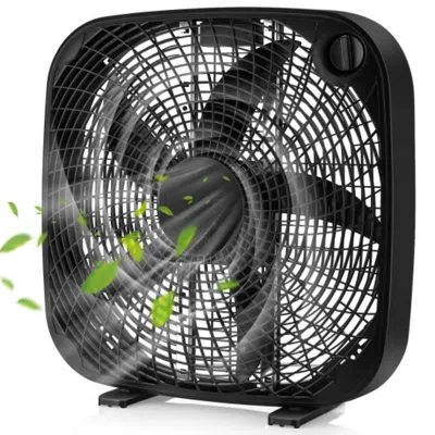 Hivvago 20 Inch Box Portable Floor Fan With 3 Speed Settings And Knob Control-black