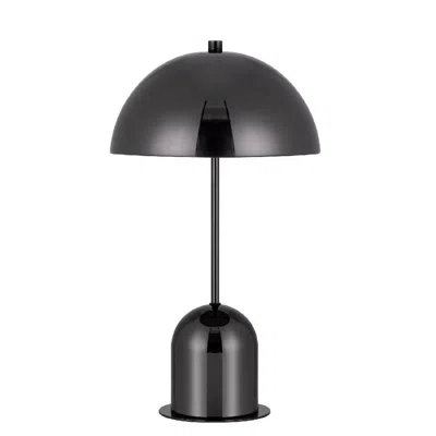 Hivvago 20 Inch Metal Accent Table Lamp Dome Shade, Black