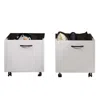 Hivvago 20 Inch Multipurpose Storage Box With Caster Wheels, Set Of 2, White In Gray