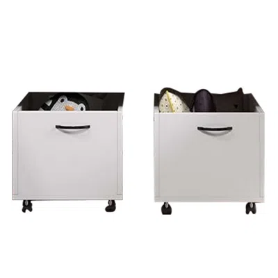 Hivvago 20 Inch Multipurpose Storage Box With Caster Wheels, Set Of 2, White In Gray
