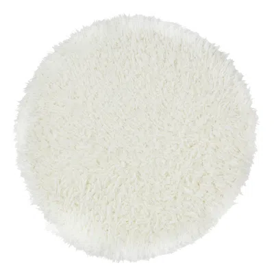Hivvago 20 Inch Ottoman, Foam Filled, Shearling Fabric, Wood Frame, White, Brown