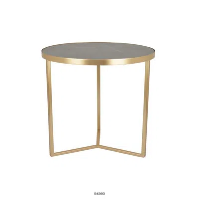 Hivvago 20 Inch Plant Stand Table, 3 Legged Metal Base, Gray Marble, Gold Finish