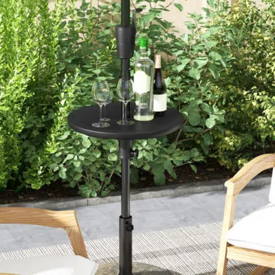 Hivvago 20 Inches Outdoor Adjustable Umbrella Table With 1.5 Inches Umbrella Hole