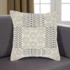 Hivvago 20" Indigo And Ivory Geometric Cotton Throw Pillow In Neutral