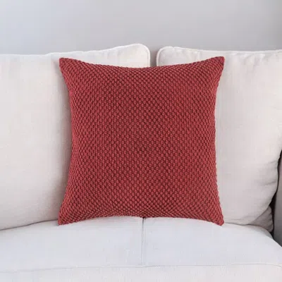 Hivvago 20" Merlot Cotton Throw Pillow With Nubby Texture In Red