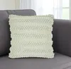 Hivvago 20" Mint Green Striped Throw Pillow With Texture In Neutral