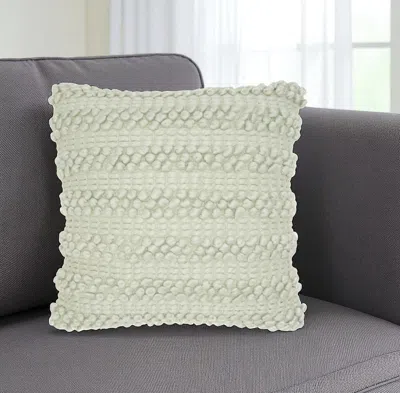 Hivvago 20" Mint Green Striped Throw Pillow With Texture In Neutral