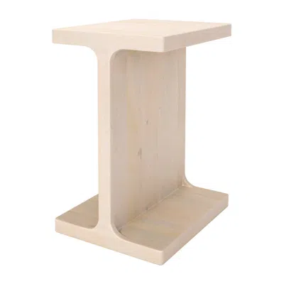 Hivvago 20" Natural Solid Wood Pedestal End Table In Neutral