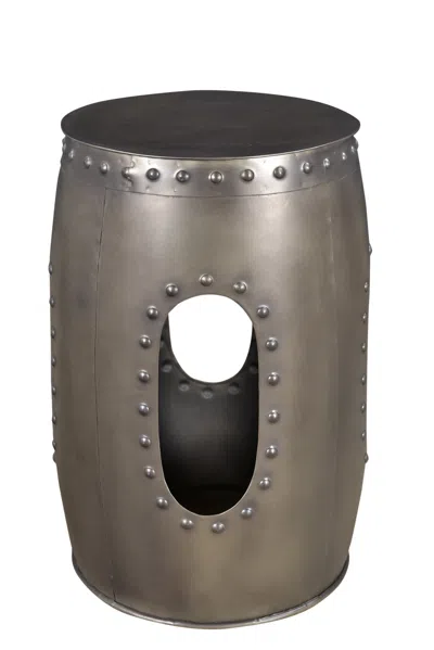 Hivvago 20" Nickel Iron Round End Table