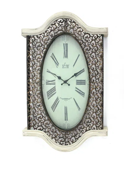 Hivvago 20" Novelty White Glass Analog Wall Clock In Multi