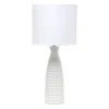 Hivvago 20" Off White Ceramic Novelty Table Lamp With Off White Drum Shade In White