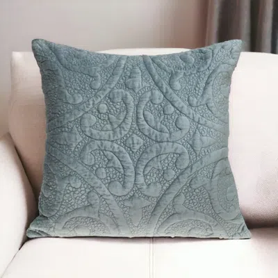 Hivvago 20" Seafoam Cotton Blend Throw Pillow In Blue