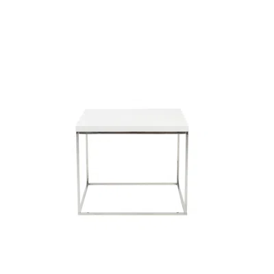 Hivvago 20" Silver And White Square End Table