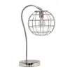Hivvago 20" Silver Metal Novelty Table Lamp With Silver Globe Shade In Metallic