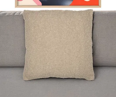 Hivvago 20" Taupe Throw Pillow With Shag In Neutral