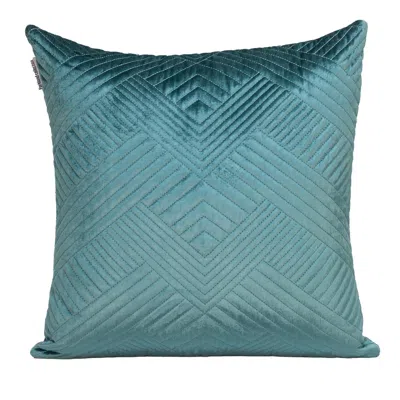 Hivvago 20" Teal Cotton Blend Throw Pillow In Blue