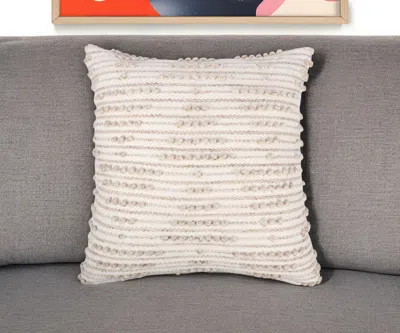 Hivvago 20" White And Natural Geometric Throw Pillow In Neutral