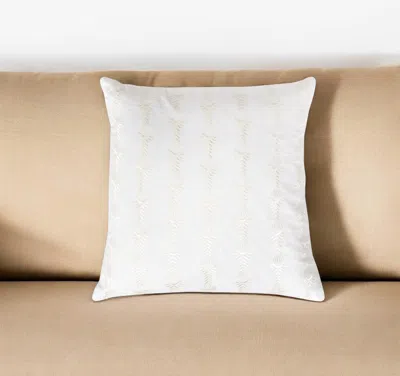 Hivvago 20" White Cotton Throw Pillow With Embroidery