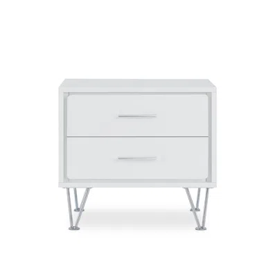 Hivvago 20" White Nightstand With Manufactured Wood Top