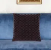 Hivvago 20" Wine Cotton Throw Pillow With Texture In Brown