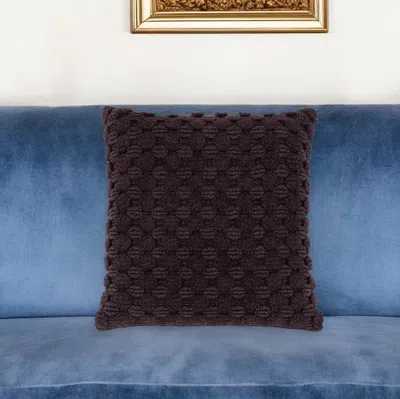 Hivvago 20" Wine Cotton Throw Pillow With Texture In Brown