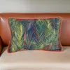 Hivvago 20 X 14 Inch Fabric Pillow With Abstract Art Details, Multicolor In Multi