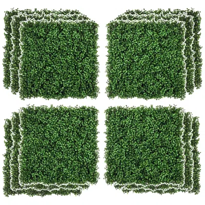 Hivvago 20" X 20" Artificial Grass Panels For Walls, Fence & Garden In Green