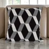 Hivvago 20 X 20 Inch Cashmere Pillow With Zig Zag Pattern, Black And Gray In Black